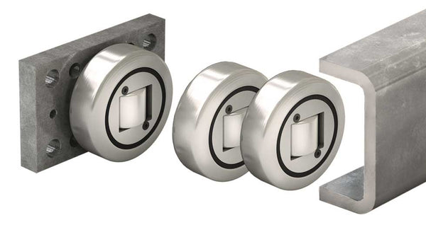 HVB-054 Hevi-Rail Fixed/Adjustable Bearing, U-Channel Rail, Flange Plate, Radial Load 10.30 kN