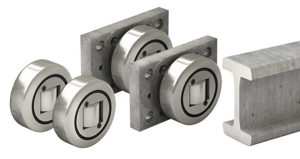 HVB-057 Hevi-Rail Fixed/Adjustable Bearing, I-Channel Rail, Flange Plate, Radial Load 12.90 kN