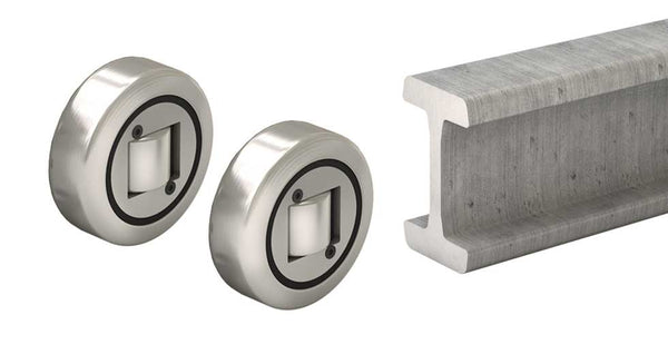 HVB-059 Hevi-Rail Fixed/Adjustable Bearing, I-Channel Rail, Radial Load 22 kN
