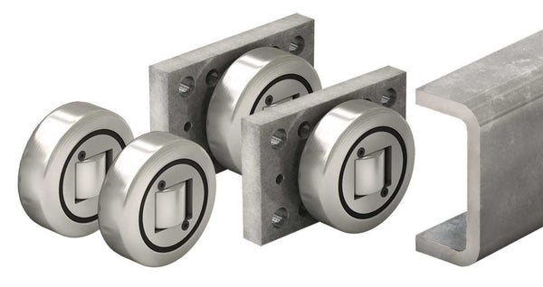 HVB-061 Hevi-Rail Fixed/Adjustable Bearing, U-Channel Rail, Flange Plate, Radial Load 23.8 kN