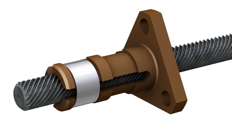 Lead Screw Linear Actuator - LSR1201T-0254-TCF-NNN-NNN-N 12mm, Length:254mm, Lead:1mm  Nut Type:Lead Screw Triangle AntiBacklash Nut Coating: PTFE