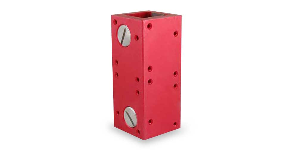 Square Linear Bearing - 1.0" extended length, four-sided adjustable square bearing with Frelon J plugs for stainless steel shafting SBL164E