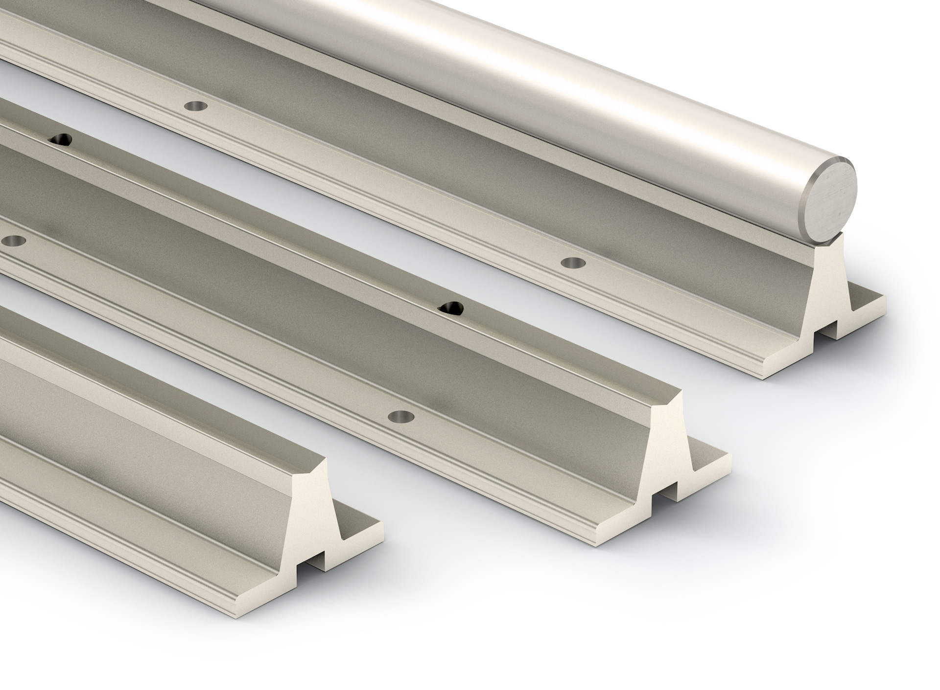 Linear Shafting Support Rails Size Comparison