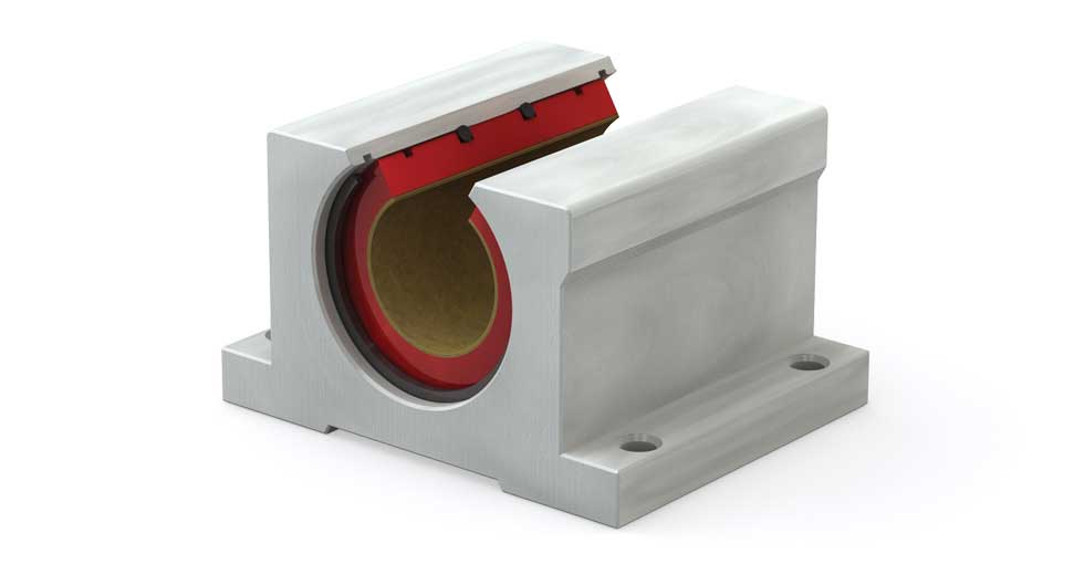 PNC (Inch) Open Compensated Plain Linear Bearing Pillow Block