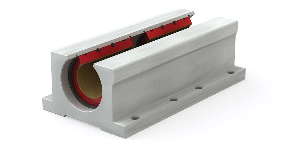 PWNC (Inch) Twin Open Compensated Plain Linear Bearing Pillow Block