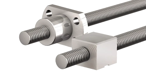 Ground ball screw with flanged nut