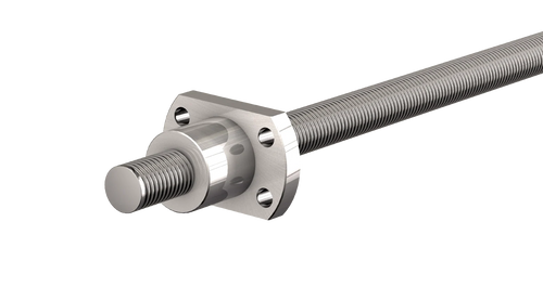 Ground ball screw with flanged nut