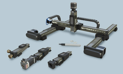 image of different linear actuator components displayed