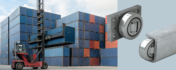 Shipping containers and large forklift
