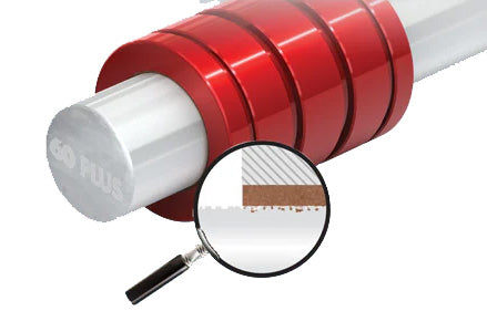 magnifying glass showing shaft surface effected by bearing liner