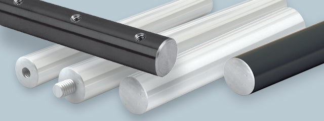 Black and Aluminum feather shafting with pre-drilled holes