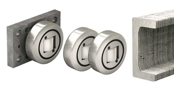 HVB-054 Hevi-Rail Fixed/Adjustable Bearing, U-Channel Rail, Flange Plate, Radial Load 10.30 kN