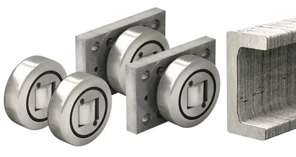 HVB-062 Hevi-Rail Fixed/Adjustable Bearing, U-Channel Rail, Flange Plate, Radial Load 33.9 kN