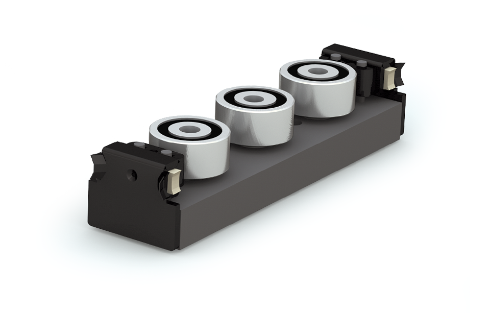 Linear Guide Floating Carriage – Steel Rail Plus SRP28C-3AF 28mm Width / 3 Adjustable Preloaded Rollers