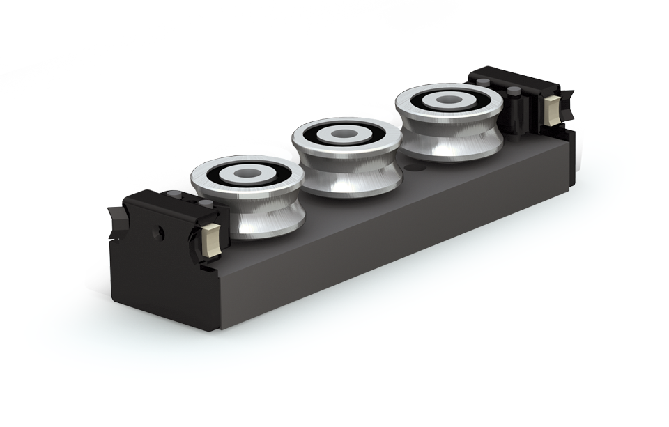 Linear Guide Guiding Carriage – Steel Rail Plus SRP43C-3AG 43mm Width / 3 Adjustable Preloaded Rollers