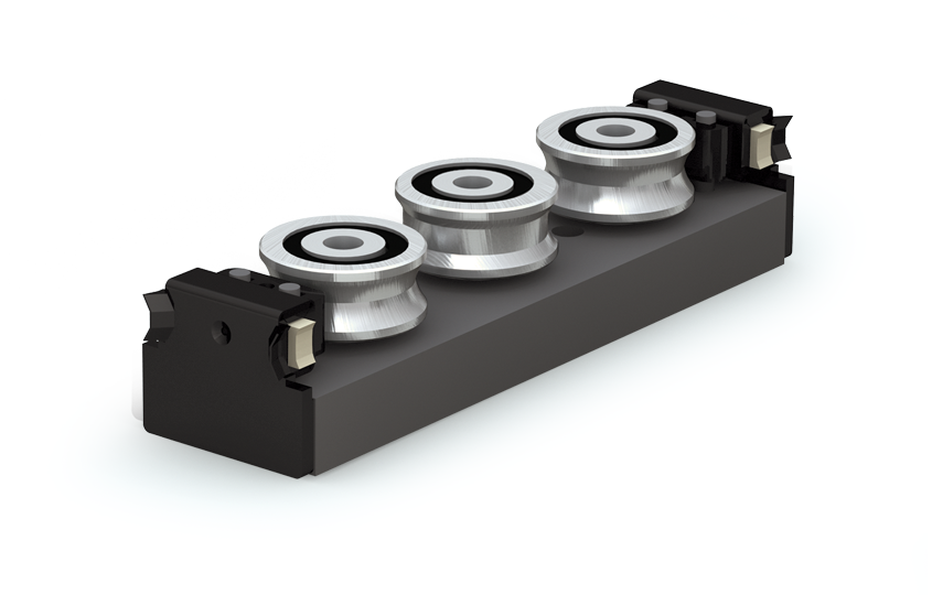 Linear Guide Rotating Carriage – Steel Rail Plus SRP43C-3AR 43mm Wide w/ 3 Adjustable Preloaded R...