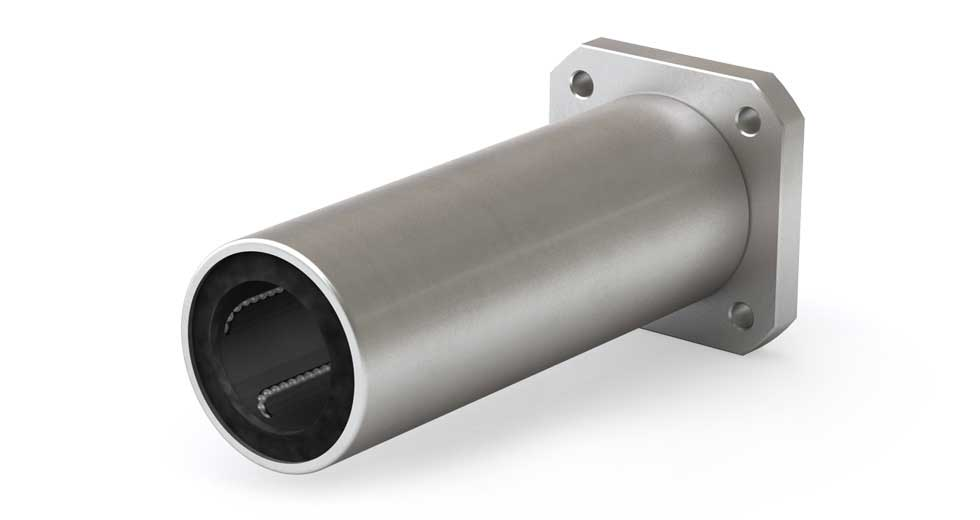 EPK08GW 8mm Linear Ball Bearing ISO Metric  Closed Square Flange, Polymer Cage Double Wide