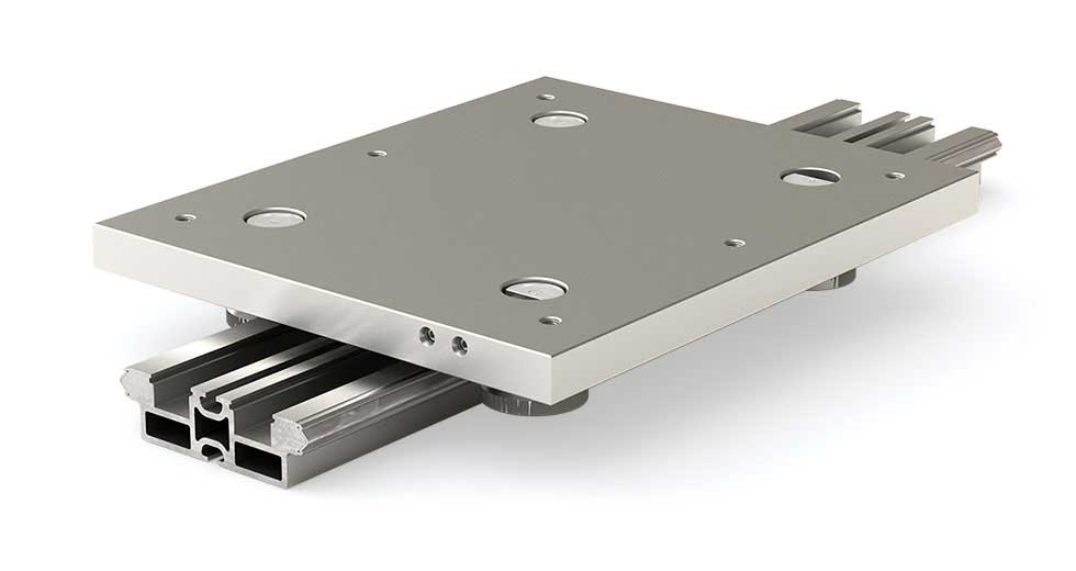 Linear Guide - AAE Integral-V Series Length: 550mm, Carriage Type: Flat plate with taps, Roller Type: Sealed, Lubrication: no lubrication, Preload Type: Side (CAM) Adjustable, Carriage Length: Standard - IVTAAE-0550-000-A20A0-1