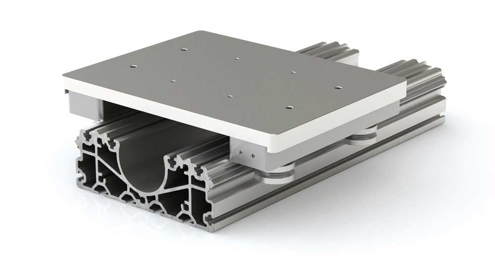 Linear Guide - ABK Integral-V Series Length: 1200mm, Carriage Type: Flat plate with taps, Roller Type: Sealed, Lubrication: no lubrication, Preload Type: Side (CAM) Adjustable, Carriage Length: Standard - IVTABK-1200-000-A20A0-1