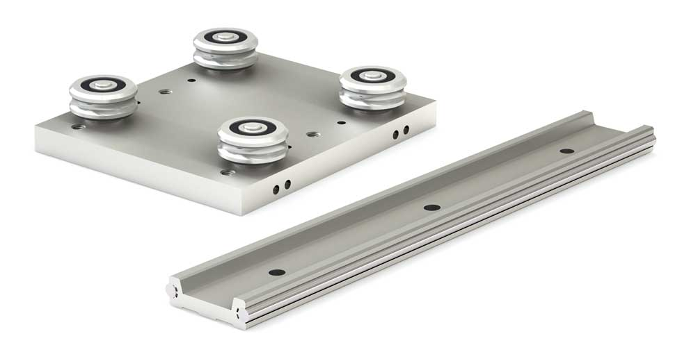 RRL34R-019.685-R1 Low Profile Redi-Rail 019.685" Clear anodize aluminum rail with stainless shafting