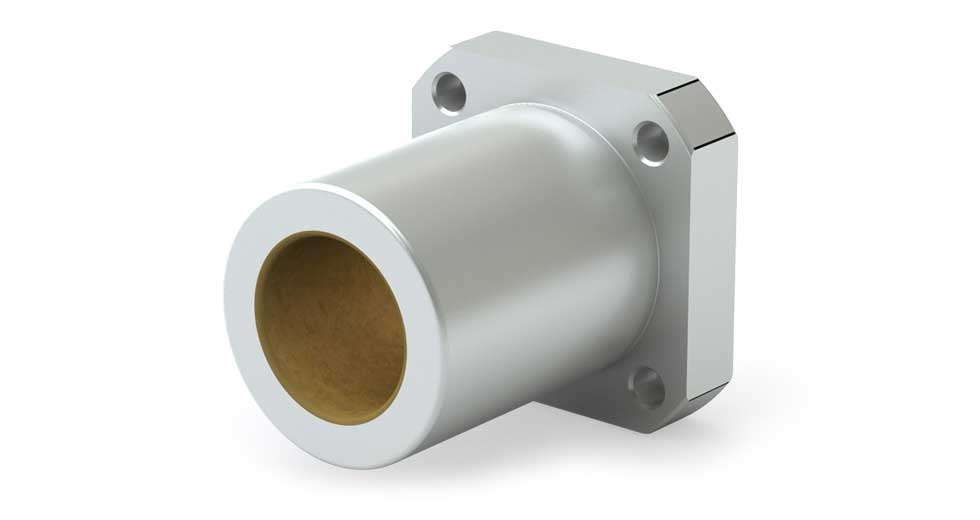 SFPJ08 8mm JIS Metric Single Linear Flange Bearing Closed Plain Linear Bearing Spherical 'Self-aligning' I.D. in the housing, Housing With Bearing Included,   Precision running clearance on the I.D.