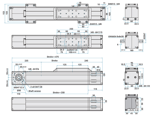 MTB 105 Linear Actuator Dimensions